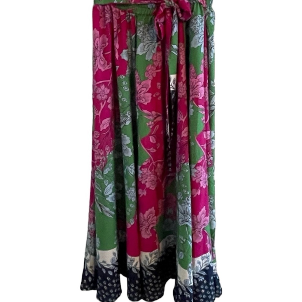 HER‎ DESTINY flowy skirt sz L Large.  Vibrant Pink Blue